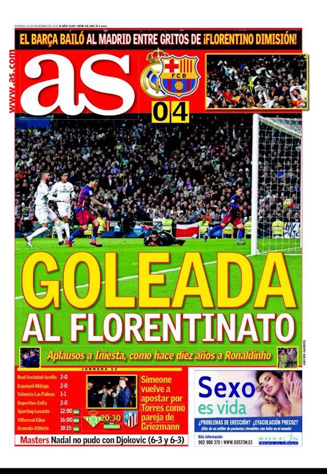 AS front page on November 22, 2015