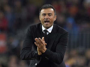 Barcelona's coach Luis Enrique shouts from the sidelines during the Spanish league football match FC Barcelona vs SD Eibar at the Camp Nou stadium in Barcelona on October 25, 2015