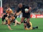 Jonah Lomu in action for New Zealand against South Africa on November 29, 2004