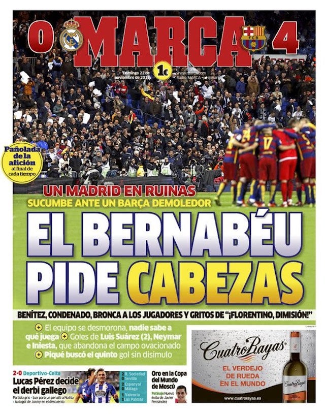 Marca front page for November 22, 2015