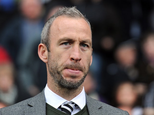 Notts County manager Shaun Derry looks on during the Sky Bet League One match between Notts County and Wolverhampton Wanderers at Meadow Lane on November 16, 2013