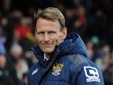 Stevenage Manager Teddy Sheringham during the Sky Bet League Two match between Yeovil Town and Stevenage at Huish Park on November 14, 2015