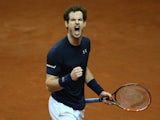 Andy Murray of Great Britain celebrates during the singles match against Ruben Bemelmans of Belgium on day one of the Davis Cup Final 2015 at Flanders Expo on November 27, 2015 in Ghent, Belgium.