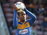 Cameron Gayle of Shrewsbury Town in action during the Sky Bet League Two match between Northampton Town and Shrewsbury Town at Sixfields Stadium on August 23, 2014