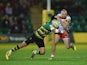Charles Sharples of Gloucester Rugby breaks with the ball during the Aviva Premiership match between Northampton Saints and Gloucester Rugby at Franklin's Gardens on November 27, 2015 in Northampton, England.