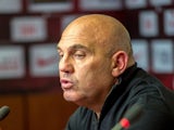 Lille's newly appointed coach Frederic Antonetti speaks during a press conference on November 24, 2015 
