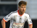 Jordan Evans of Fulham U21 in action during the Barclays U21 Premier League International Cup Semi Final match between Fulham U21 and FC Porto U21 at Motspur Park Training Ground on April 22, 2015 in London, England.