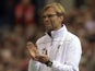 Liverpool's German manager Jurgen Klopp gestures during a UEFA Europa League group B football match between Liverpool and Bordeaux at Anfield in Liverpool, north west England, on November 26, 2015.
