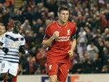 Liverpool's English midfielder James Milner (C) celebrates after scoring from the penalty spot during a UEFA Europa League group B football match between Liverpool and Bordeaux at Anfield in Liverpool, north west England, on November 26, 2015.