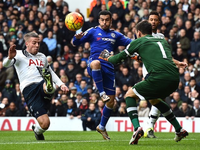 Chelsea's Pedro has a chance during the game with Spurs on November 29, 2015