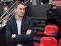 Rennes' football club French coach Philippe Montanier (L) attends the French L1 football match Rennes against Bordeaux on November 22, 2015
