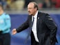 Real Madrid's Spanish coach Rafael Benitez reacts during the UEFA Champions League group A football match between Shakhtar Donetsk and Real Madrid in Lviv on November 25, 2015