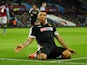 Troy Deeney of Watford celebrates scoring his team's third goal during the Barclays Premier League match between Aston Villa and Watford at Villa Park on November 28, 2015