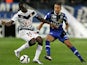 Bordeaux's French forward Henri Saivet (L) vies with Bastia's French midfielder Axel Ngando during the L1 football match Bastia (SCB) against Bodeaux (GDB) on December 2, 2015, at the Armand Cesari stadium in Bastia, on the French Mediterranean island of 