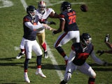Quarterback Jay Cutler #6 of the Chicago Bears passes the football in the second quarter against the San Francisco 49ers at Soldier Field on December 6, 2015