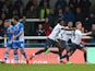  Danny Rose of Bury celebrates with team mates after scoring the opening goal during The Emirates FA Cup Second Round match between Rochdale and Bury at Spotland on December 6, 2015 in Rochdale, England.