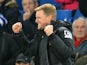 Bournemouth's English manager Eddie Howe celebrates winning after the English Premier League football match between Chelsea and Bournemouth at Stamford Bridge in London on December 5, 2015.