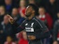 Daniel Sturridge of Liverpool celebrates as he scores their first goal during the Capital One Cup quarter final match between Southampton and Liverpool at St Mary's Stadium on December 2, 2015 in Southampton, England.