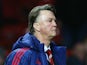 Louis van Gaal Manager of Manchester United reacts after the Barclays Premier League match between Manchester United and West Ham United at Old Trafford on December 5, 2015 in Manchester, England.
