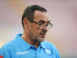Napoli's coach Maurizio Sarri looks on during the UEFA Europa League match between Napoli and Club Brugge KV on September 17, 2015