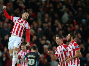  Phillip Bardsley of Stoke City celebrates scoring his sides second goal during the Capital One Cup match between Stoke City and Sheffield Wednesday at the Britannia Stadium on December 1, 2015 in Stoke-on-Trent, England.