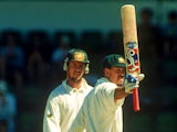 Ricky Ponting of Australia celebrates making a half century on debut during the First Test between Australia ans Sri Lanka held at the WACA December 8, 1995