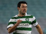 Richie Towell of Celtic and Josh Rose of the Mariners compete for the ball during the international friendly club match between the Central Coast Mariners and Glasgow Celtic at ANZ Stadium on July 2, 2011 in Sydney, Australia.