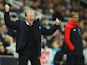  Steve McClaren manager of Newcastle United reacts as Jurgen Klopp manager of Liverpool looks on during the Barclays Premier League match between Newcastle United and Liverpool at St James' Park on December 6, 2015 in Newcastle upon Tyne, England 