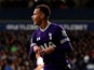 Dele Alli of Tottenham Hotspur celebrates scoring his team's first goal during the Barclays Premier League match between West Bromwich Albion and Tottenham Hotspur at The Hawthorns on December 5, 2015