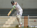 South Africa's AB de Villiers plays a shot on the final day of a two-day cricket match between an Indian Board President's XI and South Africa at The Brabourne Stadium in Mumbai on October 31, 2015