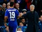 Jose Mourinho manager of Chelsea shakes hands with Diego Costa of Chelsea during the UEFA Champions League Group G match between Chelsea FC and FC Porto at Stamford Bridge on December 9, 2015 in London, United Kingdom.