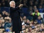 Crystal Palace's English manager Alan Pardew shouts instructions to his players from the touchline during the English Premier League football match between Everton and Crystal Palace at Goodison Park in Liverpool on December 7, 2015