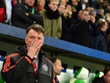 Manchester United's Dutch manager Louis van Gaal is pictured during the UEFA Champions League Group B second-leg football match VfL Wolfsburg vs Manchester United in Wolfsburg, central Germany, on December 8, 2015.