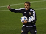 Valencia assistant coach Phil Neville during a training session on December 7, 2015