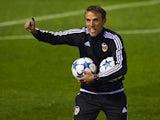 Valencia assistant coach Phil Neville during a training session on December 7, 2015