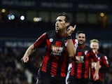 Charlie Daniels celebrates scoring Bournemouth's second against West Brom on December 19, 2015