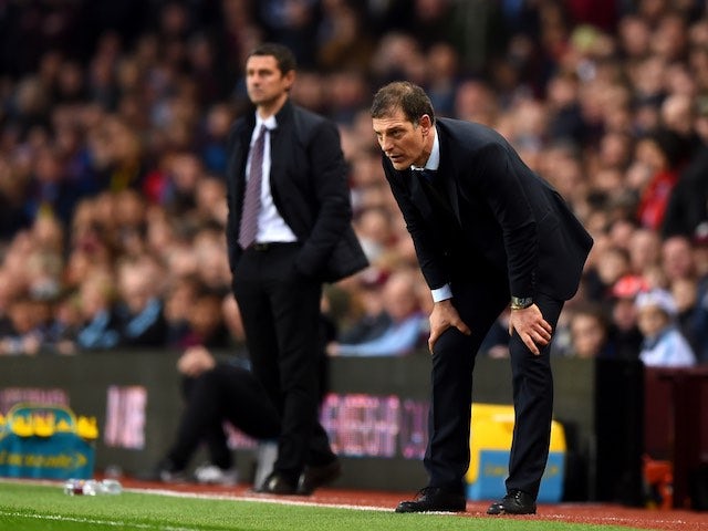 West Ham boss Slaven Bilic has a good look during the game at Aston Villa on December 26, 2015