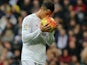 Cristiano Ronaldo kisses the ball before taking a penalty during the game between Real Madrid and Real Sociedad on December 30, 2015