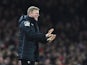 Bournemouth manager Eddie Howe gives orders from the sidelines during the game with Arsenal on December 28, 2015