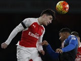 Hector Bellerin heads the ball clear during the game between Arsenal and Bournemouth on December 28, 2015