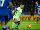 Sergio Aguero in action during the game between Leicester City and Manchester City on December 29, 2015