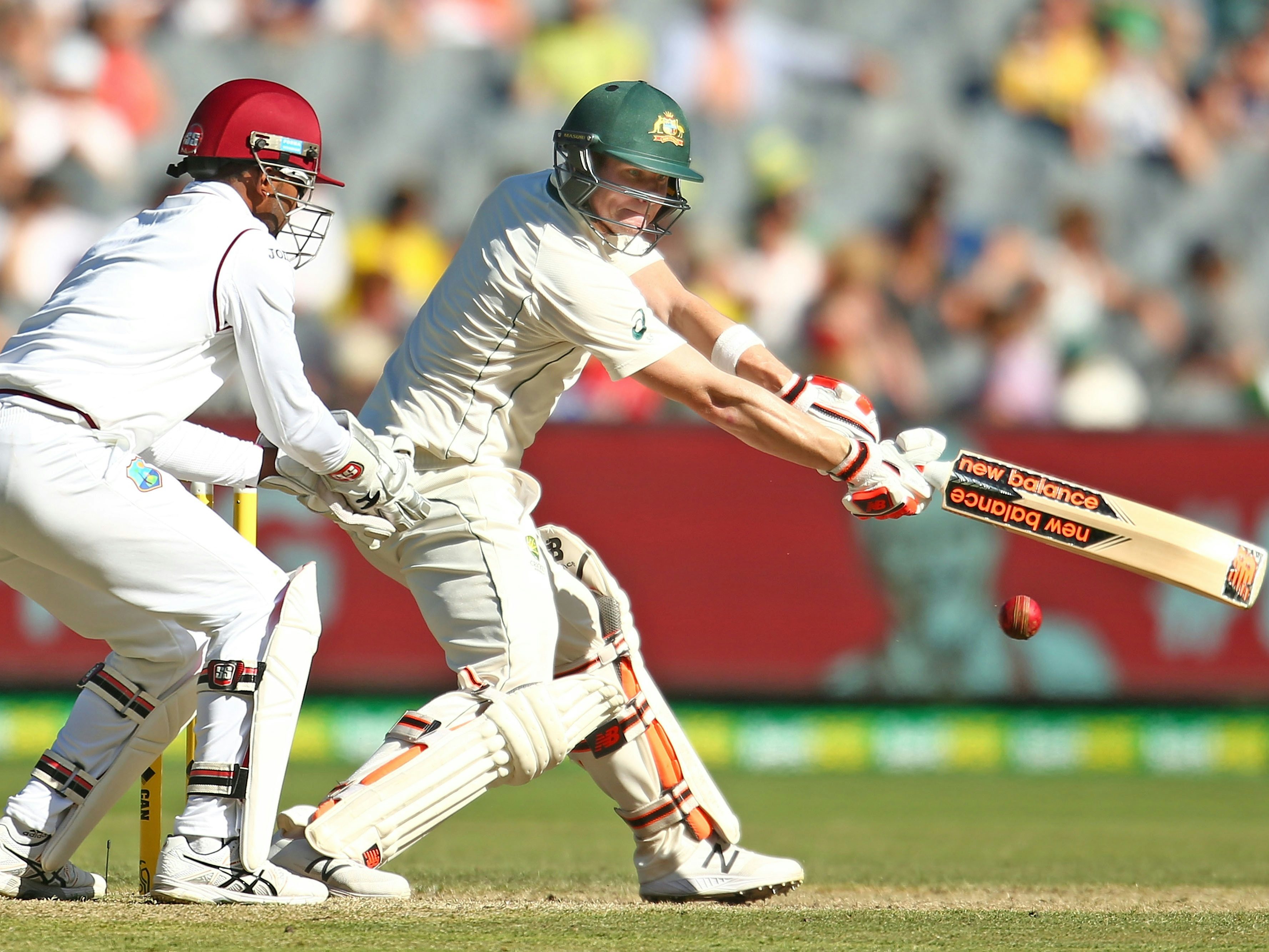 Australia's Steven Smith bats in the second Test against West Indies on December 29, 2015