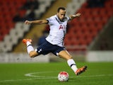 Andros Townsend in action for the Spurs Under-21s against the Man Utd Under-21s on January 4, 2016