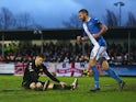Dorian Dervite of Bolton Wanderers shows his dejection after conceding an own goal against Eastleigh in the FA Cup third round on January 9, 2016