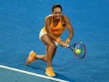Heather Watson in action against Daria Gavrilova at the Hopman Cup at Perth Arena on January 6, 2016