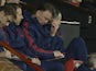 Louis van Gaal looking like he's having a right old mare during the FA Cup game between Manchester United and Sheffield United on January 9, 2016