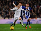 Luka Modric in action during the game between Real Madrid and Deportivo La Coruna on January 9, 2016