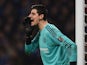 Thibaut Courtois shows off his impressive nasal side profile on December 14, 2015