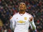 Anthony Martial of Manchester United reacts after failing to score during against Liverpool at Anfield on January 17, 2016