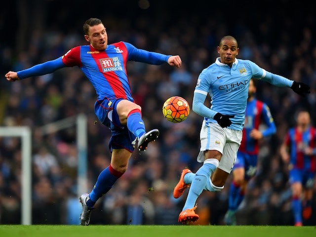 Fernando and Connor Wickham in action during the game between Man City and Crystal Palace on January 16, 2016